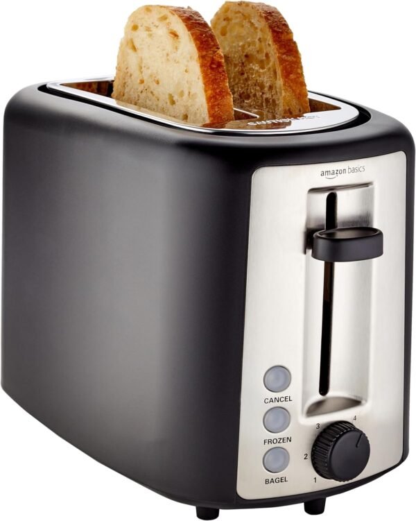 Amazon Basics 2 Slice Toaster, With 6 Browning Settings